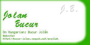 jolan bucur business card